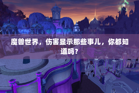魔兽世界，伤害显示那些事儿，你都知道吗？