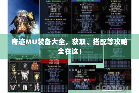 奇迹MU装备大全，获取、搭配等攻略全在这！