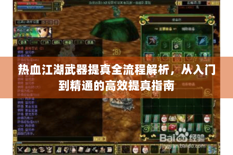 热血江湖武器提真全流程解析，从入门到精通的高效提真指南
