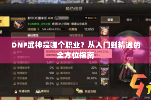 DNF武神是哪个职业？从入门到精通的全方位指南