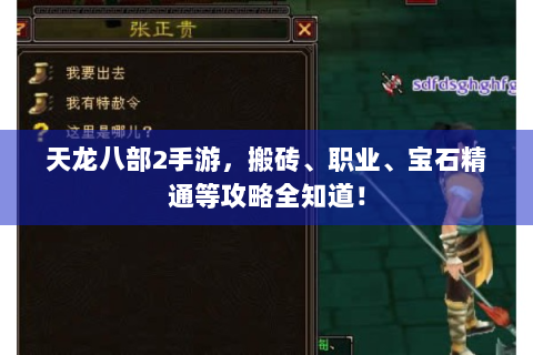 天龙八部2手游，搬砖、职业、宝石精通等攻略全知道！