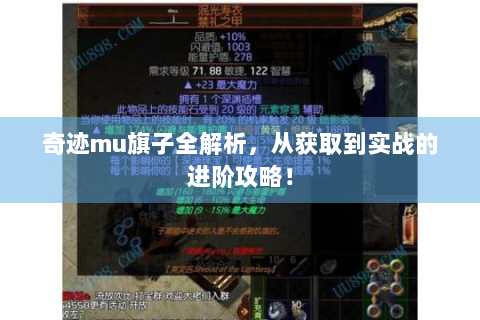 奇迹mu旗子全解析，从获取到实战的进阶攻略！