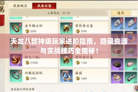 天龙八部神级玩家进阶指南，隐藏资源与实战技巧全揭秘！