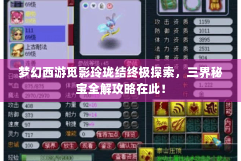 梦幻西游觅影玲珑结终极探索，三界秘宝全解攻略在此！