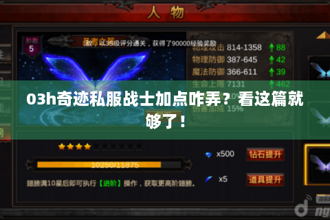 03h奇迹私服战士加点咋弄？看这篇就够了！