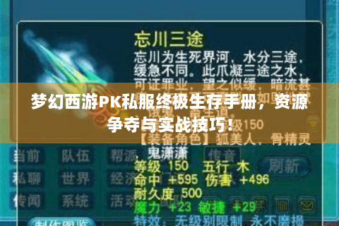 梦幻西游PK私服终极生存手册，资源争夺与实战技巧！
