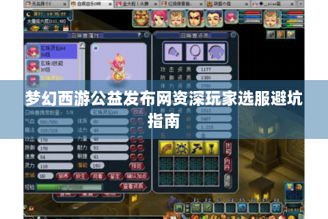梦幻西游公益发布网资深玩家选服避坑指南