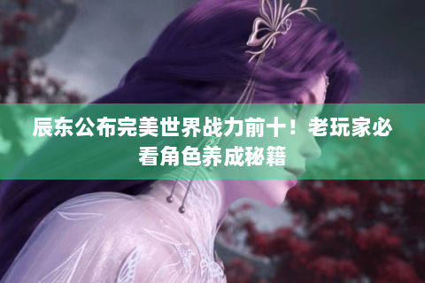 辰东公布完美世界战力前十！老玩家必看角色养成秘籍