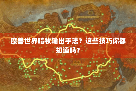 魔兽世界暗牧输出手法？这些技巧你都知道吗？