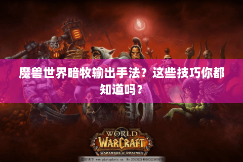 魔兽世界暗牧输出手法？这些技巧你都知道吗？