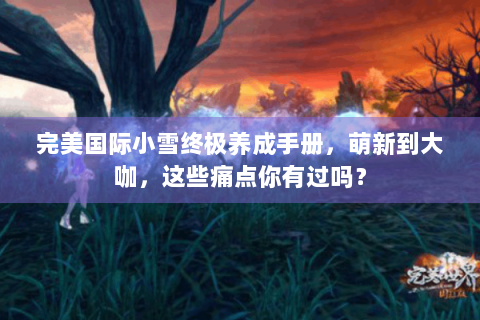 完美国际小雪终极养成手册，萌新到大咖，这些痛点你有过吗？