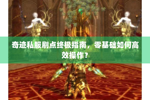 奇迹私服刷点终极指南，零基础如何高效操作？