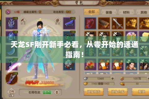 天龙SF刚开新手必看，从零开始的速通指南！