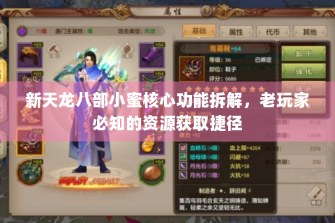 新天龙八部小蜜核心功能拆解，老玩家必知的资源获取捷径