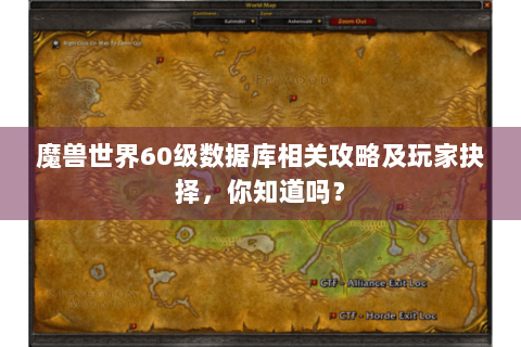 魔兽世界60级数据库相关攻略及玩家抉择，你知道吗？