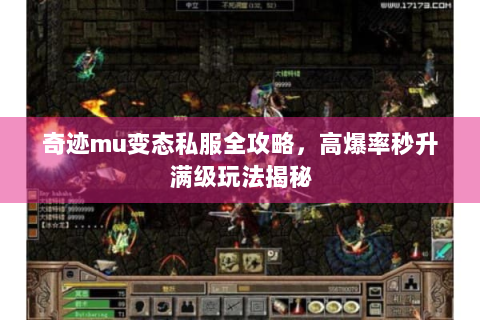 奇迹mu变态私服全攻略，高爆率秒升满级玩法揭秘