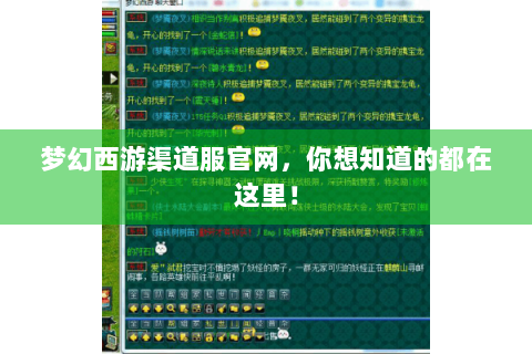 梦幻西游渠道服官网，你想知道的都在这里！