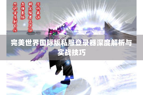 完美世界国际版私服登录器深度解析与实战技巧