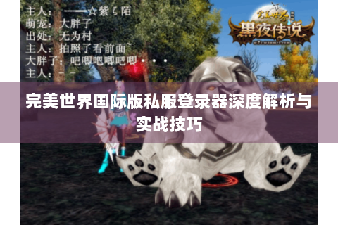 完美世界国际版私服登录器深度解析与实战技巧