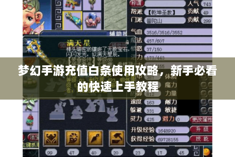 梦幻手游充值白条使用攻略，新手必看的快速上手教程