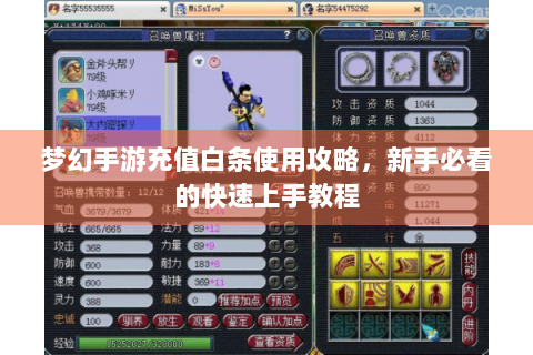 梦幻手游充值白条使用攻略，新手必看的快速上手教程