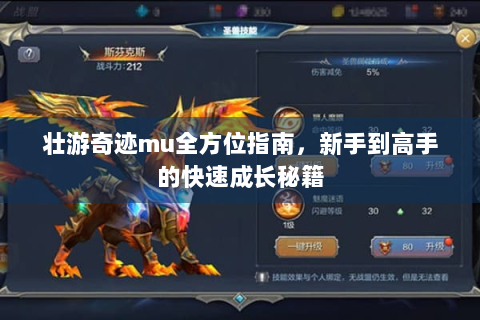 壮游奇迹mu全方位指南，新手到高手的快速成长秘籍