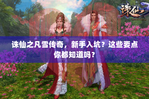 诛仙之凡雪传奇，新手入坑？这些要点你都知道吗？