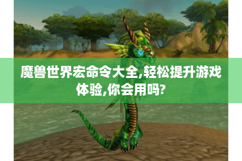 魔兽世界宏命令大全,轻松提升游戏体验,你会用吗?