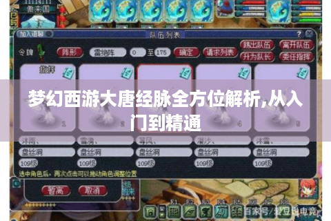 梦幻西游大唐经脉全方位解析,从入门到精通