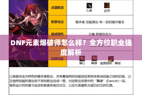 DNF元素爆破师怎么样？全方位职业强度解析