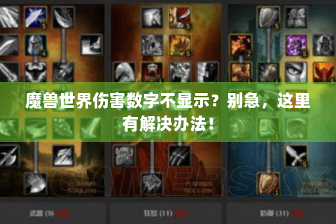 魔兽世界伤害数字不显示？别急，这里有解决办法！