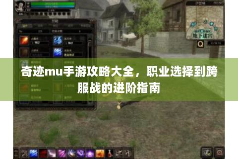 奇迹mu手游攻略大全，职业选择到跨服战的进阶指南