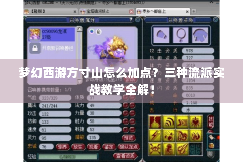 梦幻西游方寸山怎么加点？三种流派实战教学全解！