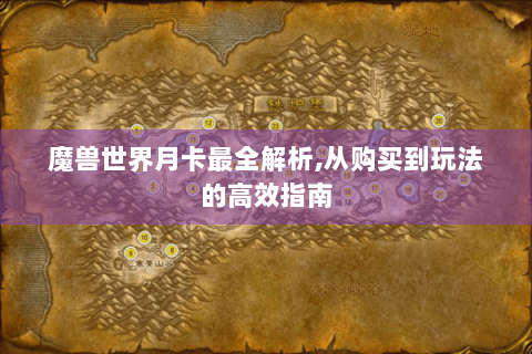 魔兽世界月卡最全解析,从购买到玩法的高效指南