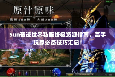 Sun奇迹世界私服终极资源指南，高手玩家必备技巧汇总！