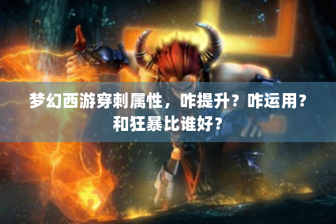 梦幻西游穿刺属性，咋提升？咋运用？和狂暴比谁好？