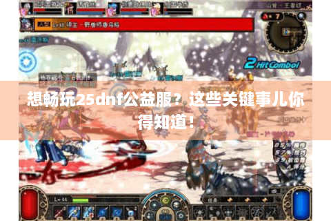 想畅玩25dnf公益服？这些关键事儿你得知道！