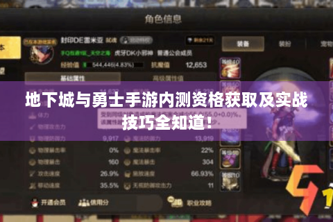 地下城与勇士手游内测资格获取及实战技巧全知道！