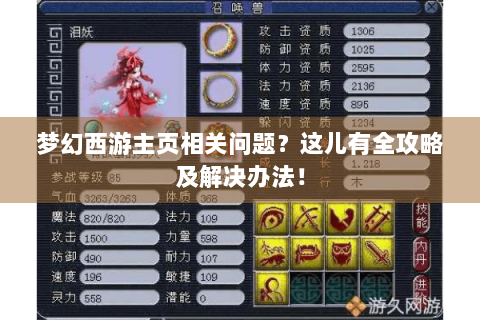 梦幻西游主页相关问题？这儿有全攻略及解决办法！