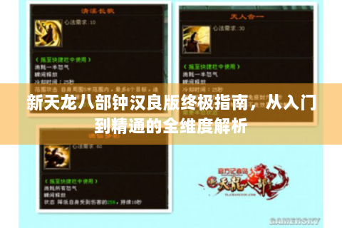 新天龙八部钟汉良版终极指南，从入门到精通的全维度解析