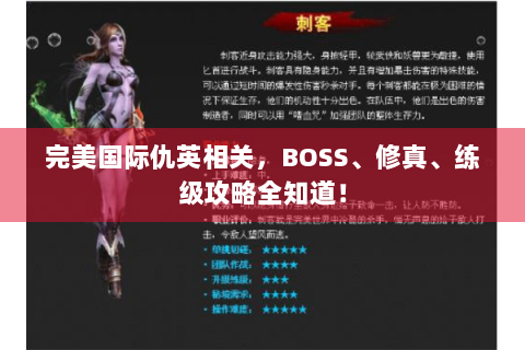 完美国际仇英相关，BOSS、修真、练级攻略全知道！