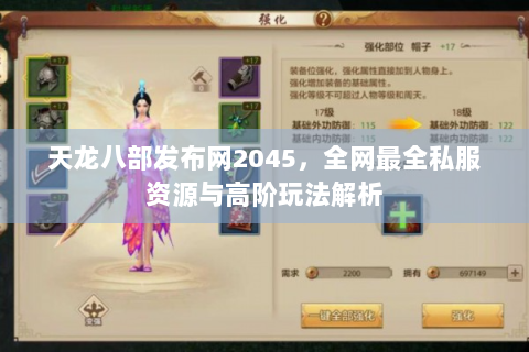 天龙八部发布网2045，全网最全私服资源与高阶玩法解析