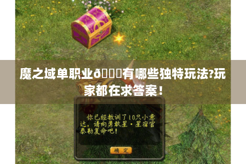 魔之域单职业😎有哪些独特玩法?玩家都在求答案！