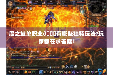 魔之域单职业😎有哪些独特玩法?玩家都在求答案！