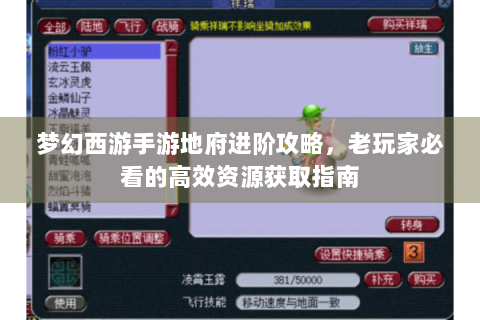 梦幻西游手游地府进阶攻略，老玩家必看的高效资源获取指南