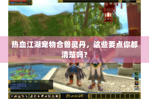 热血江湖宠物合兽灵丹，这些要点你都清楚吗？