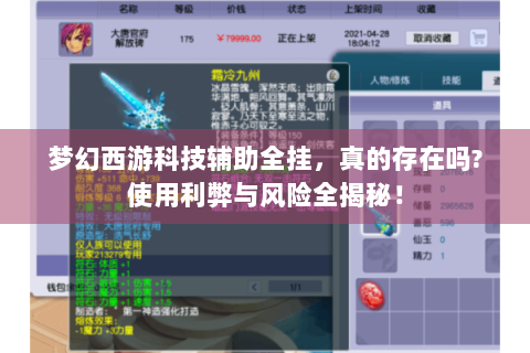 梦幻西游科技辅助全挂，真的存在吗?使用利弊与风险全揭秘！