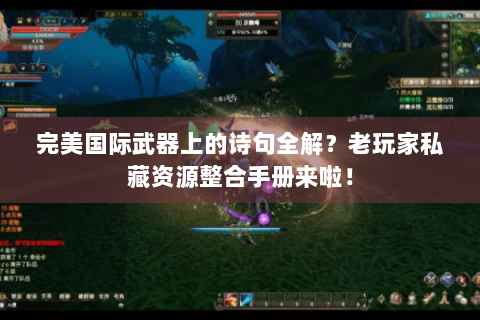 完美国际武器上的诗句全解？老玩家私藏资源整合手册来啦！
