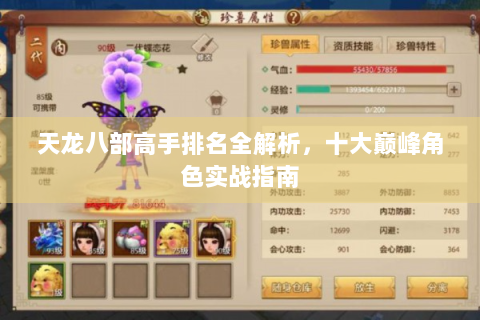 天龙八部高手排名全解析，十大巅峰角色实战指南