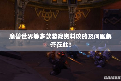 魔兽世界等多款游戏资料攻略及问题解答在此！